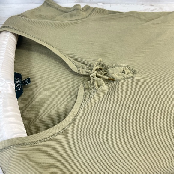 Lauren ralpah lauren green Ribbed Short Sleeve top for women Size Large - Picture 12 of 12